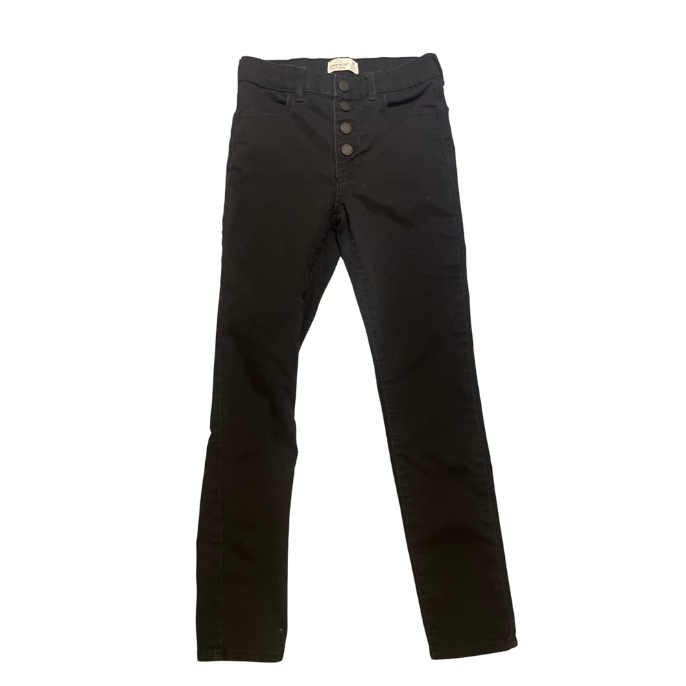 Jordache Jeans Girls Size 10 Super Skinny Black‎ Button Fly Repreve Cotton Blend